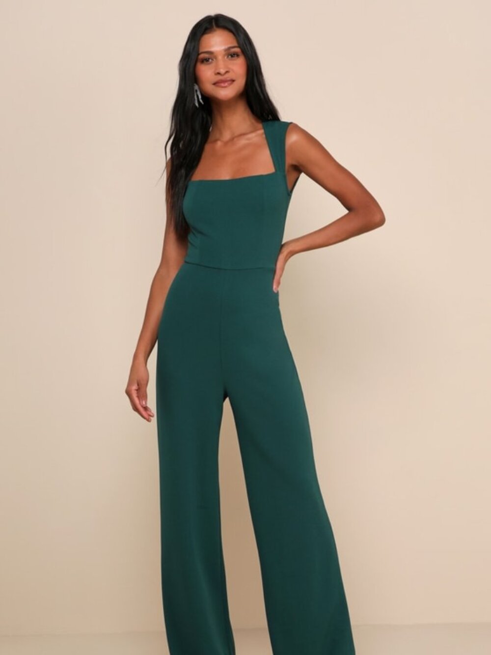 Lulus Enticing Endeavors Emerald Green Jumpsuit - Size M